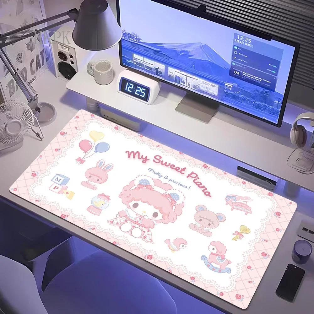 

Pink My Melody Anime Mousepad Cartoon Cute Large Mouse Pad Keyboard Pc Accessories Deskmat Table Mat Gaming Cabinet Carpet