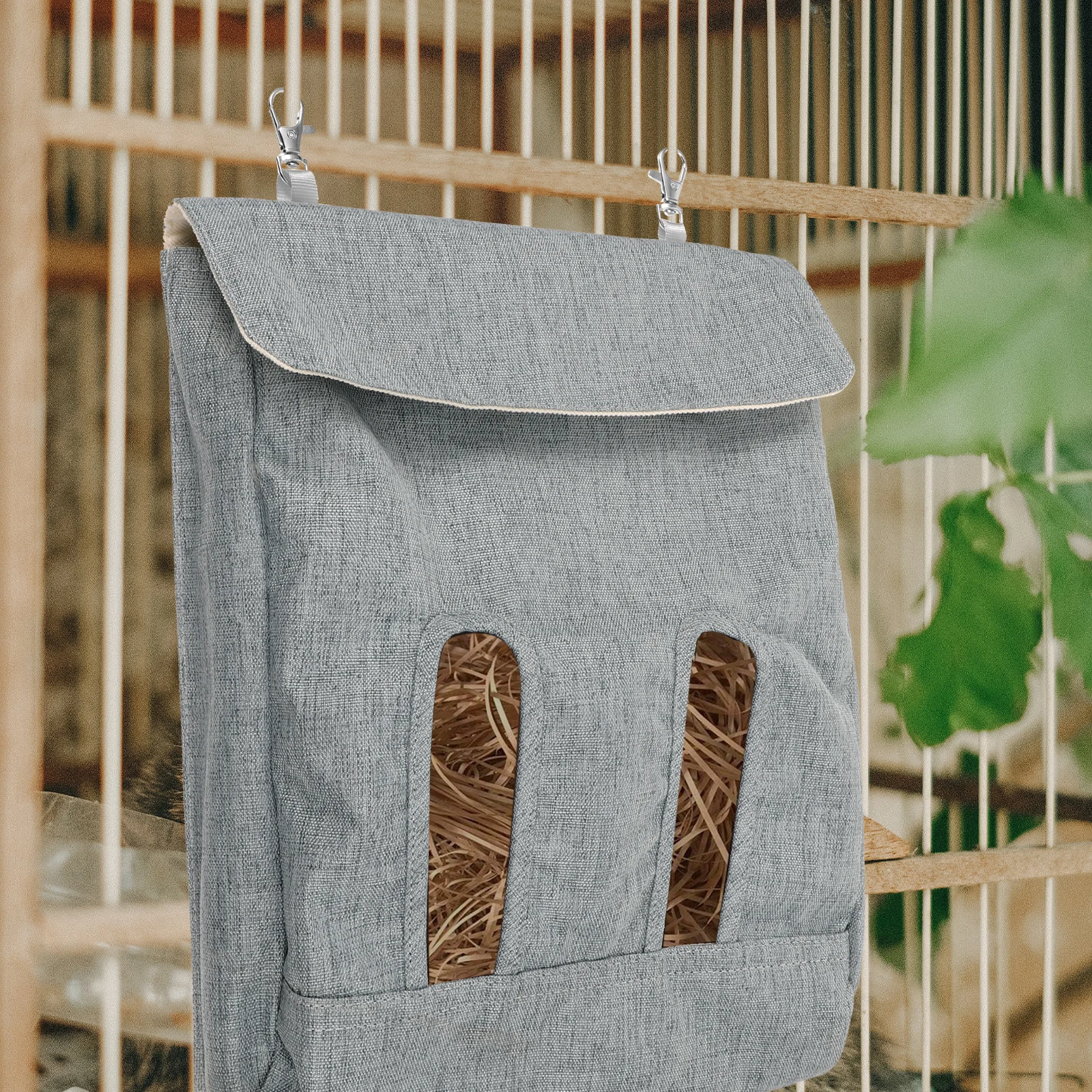 

Slow Feeding Bag Blue L Size Rabbit Hay Feeder Guinea Pig Chinchilla Hamster Hanging Grass Packet Small Animal Feeder Durable