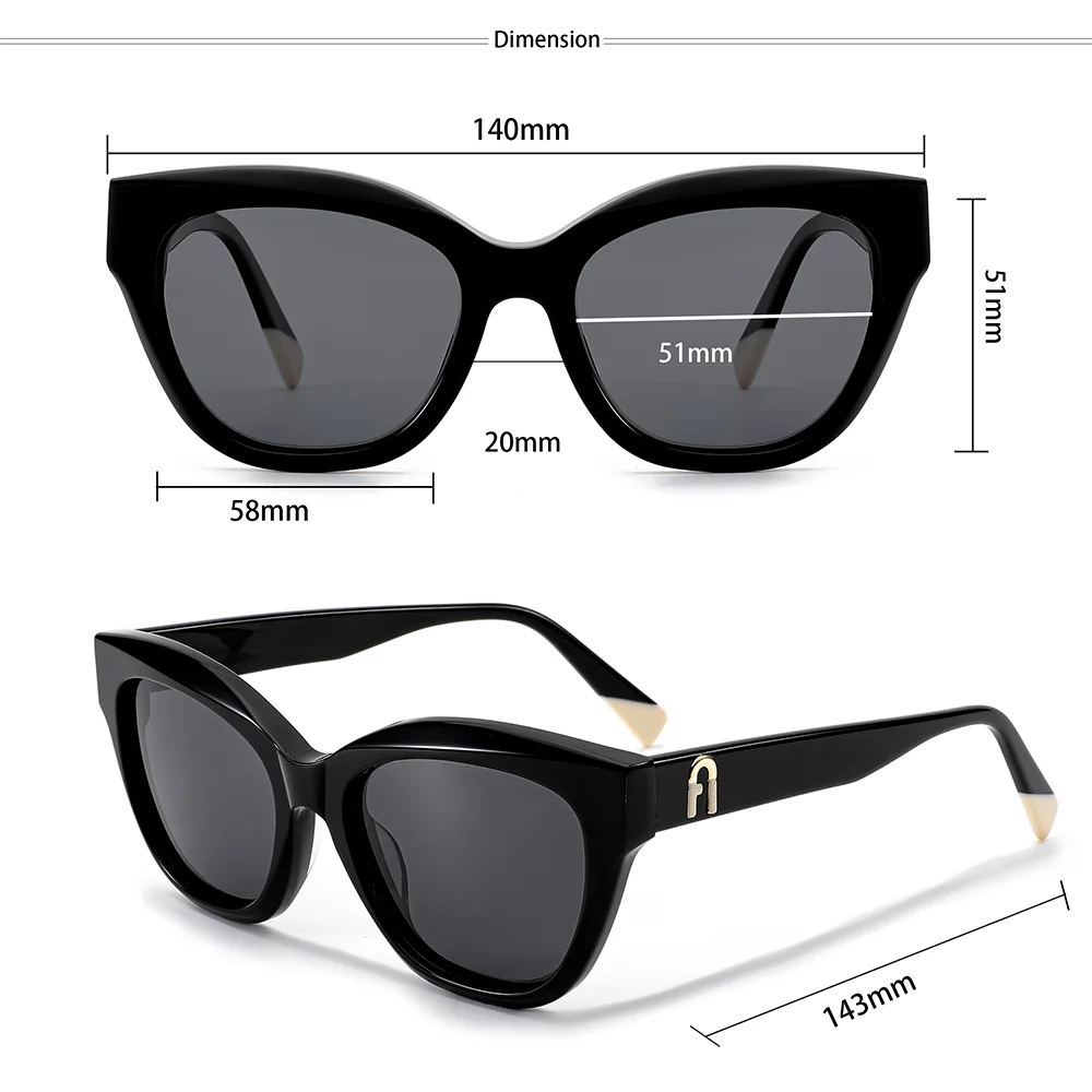 CATERSIDE Unisex Mode Polarisierte Sonnenbrille Acetatfaser Dicker Rahmen Reise Business Party Luxus Dekorative Brille UV400 – Detail 4
