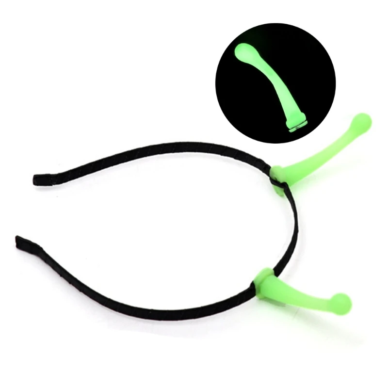 652F Glowing Alien Headband for Kids Halloween Antenna Theme Parties Dark Headband with Night Glowing Antenna