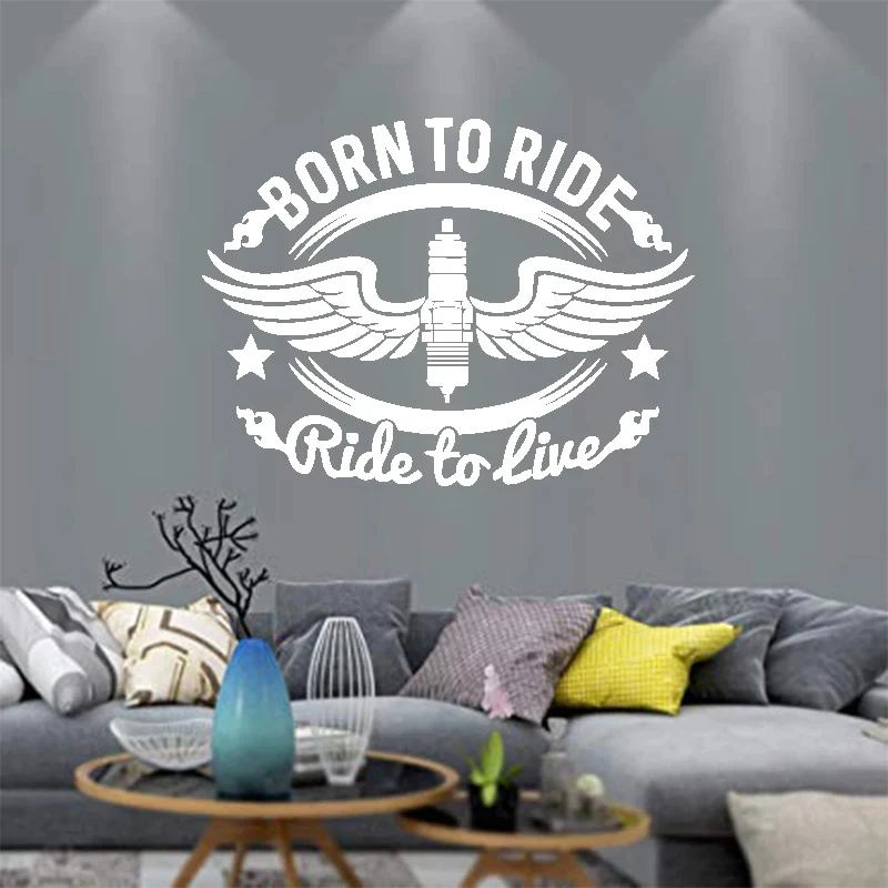 Born To Ride Ride Motor Bike Decal, Wall Art Sticker, Travel, Home