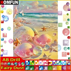 HOMFUN Fairy Dust AB Diy Full Square Round Drill 5D Diamond Painting Diamond Embroidery