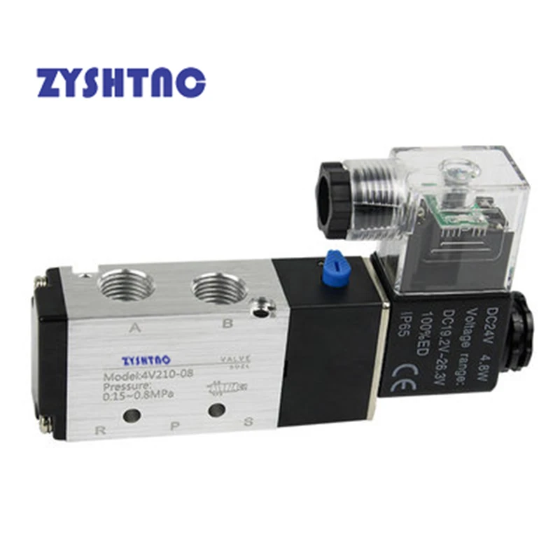 NEW 4v210-08 Pneumatic Electric Solenoid Valve 5 Way 2 Position Control Air Gas Magnetic 4V210-08 DC12V DC24V AC220V AC110V