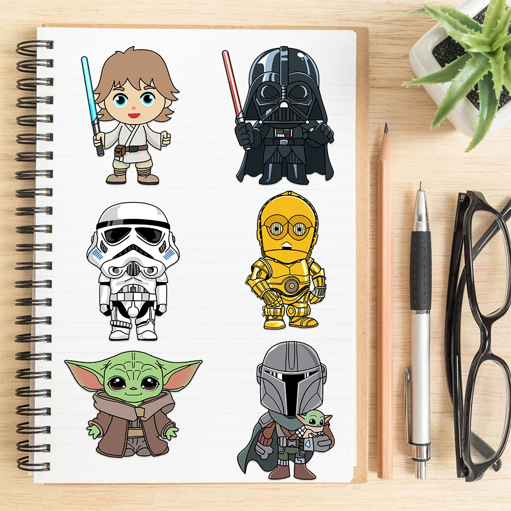 Disney-pegatinas de rompecabezas de Star Wars Para Niños, juguetes de dibujos animados para teléfono, portátil, equipaje, monopatín, calcomanías de