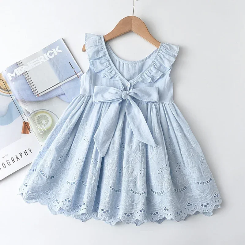 2024 Summer Style Children Floral Pattern Costume Girl Clothes Kids Dress For Girls Casual Dresses