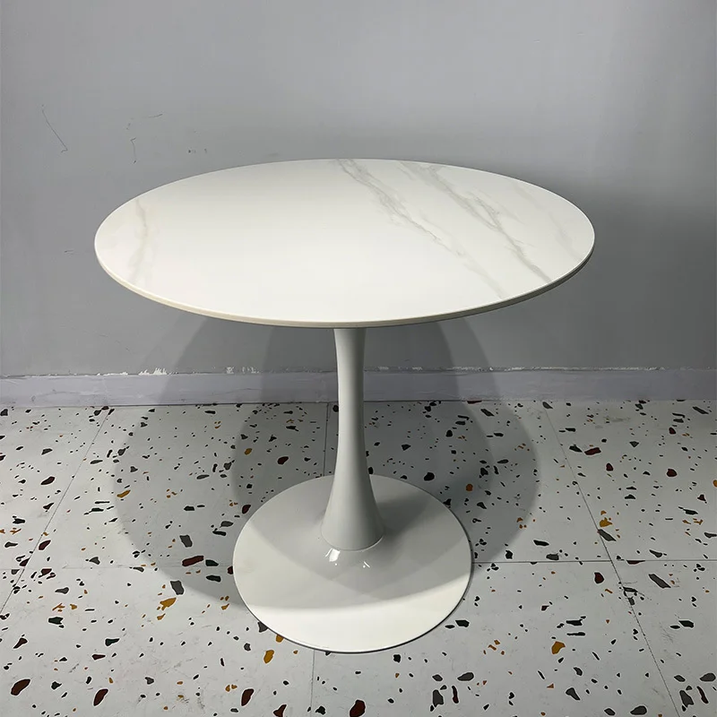

Negotiate table and chair combination round table milk tea shop table and chair cafe dessert shop rock slab leisure therma