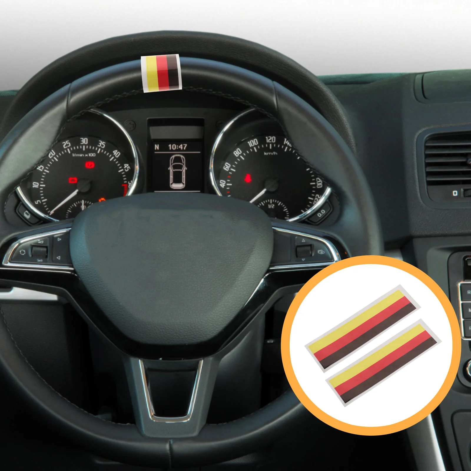 

2Pcs Steering Wheel Centering Sticker Universal Car Steering Wheel Decal Safe Reminder Auto Self-Adhesive Sticker Car