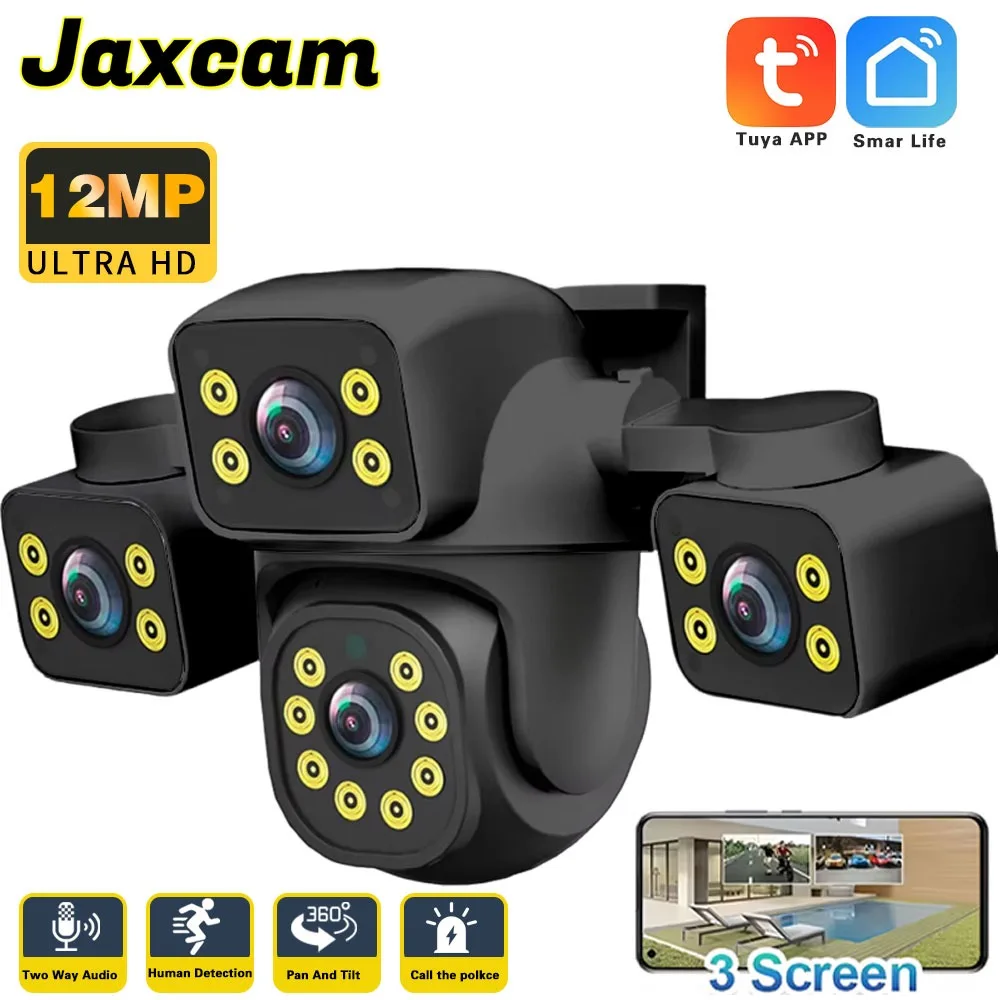 

Outdoor WiFi PTZ Camera 6K UHD Triple Lens with Night Vision AI Human Detection and Automatic Tracking CCTV Security Monitoring