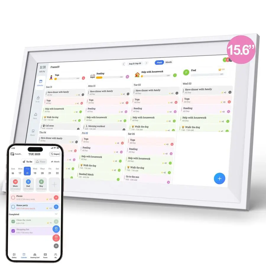 

IN Digital Calendar Chore Chart IPS Interactive Touchscreen Electronic Calendar Suitable for Keeping Track of Family Schedules C