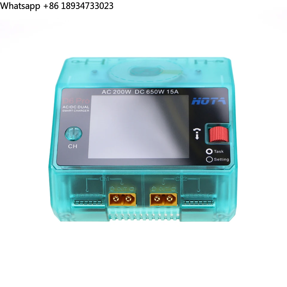 HOTA D6 Pro Smart Charger Dual Channel AC200W DC650W 15A for iPhone and RC FPV with Lipo/Nicd/NiMH/NiZn Battery PC Material