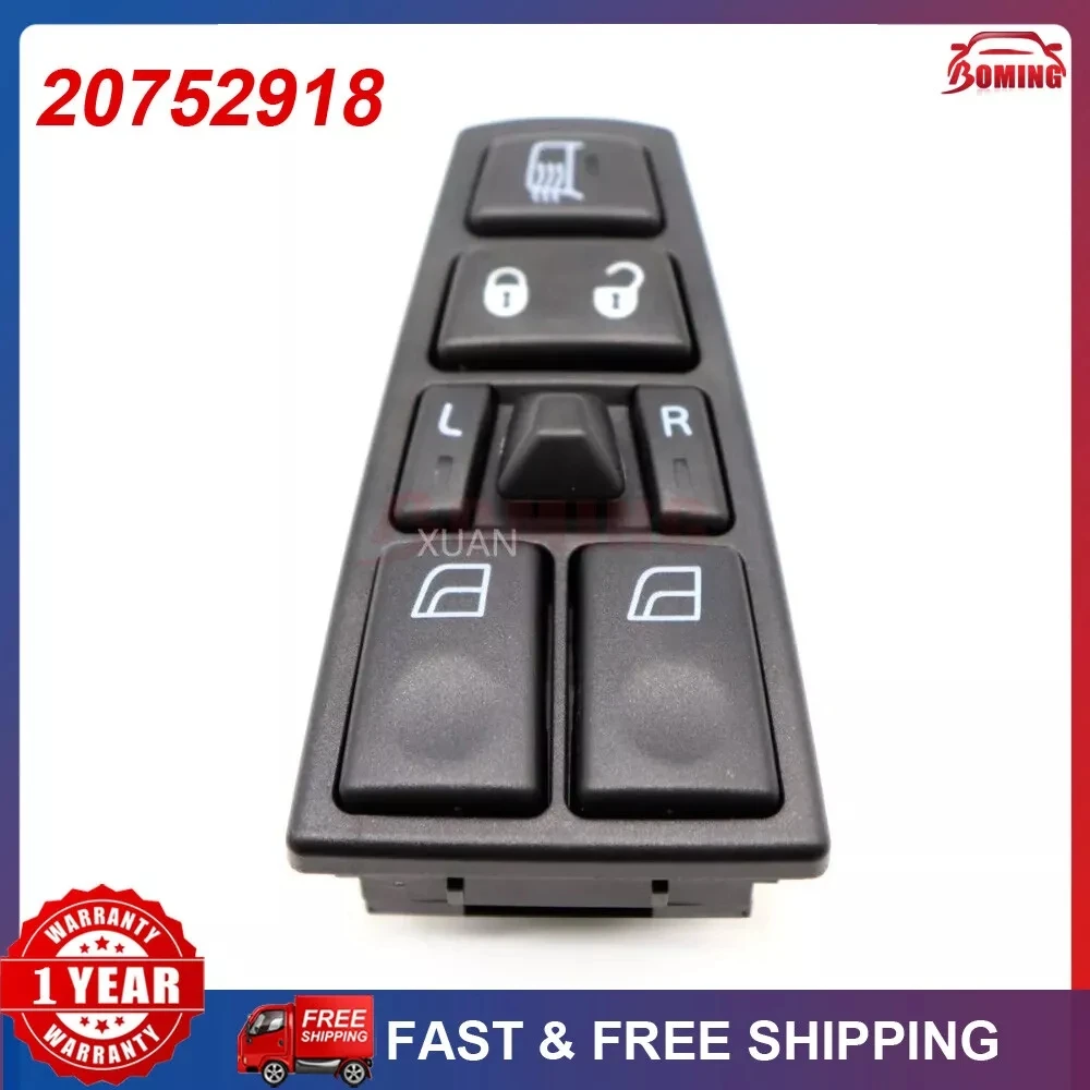 Car Black New Driver Side Power Window Master Control Switch 20752918 For Volvo Truck FM9 FM12 FH12 FH13 FH FM VN VNL VNM