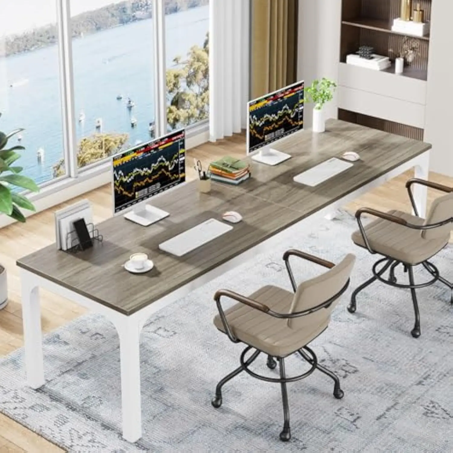 

Tribesigns 78.7 Inches Extra Long Computer Desk 2 Person Desk, Double Long Desk, Workstaion for Home Office