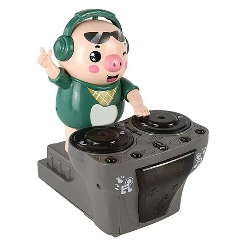 Kid DJ Rock Robot Pig Toy Electric Light Music Electronic Pig Waddles balla giocattolo musicale per bambini regalo di compleanno per bambini