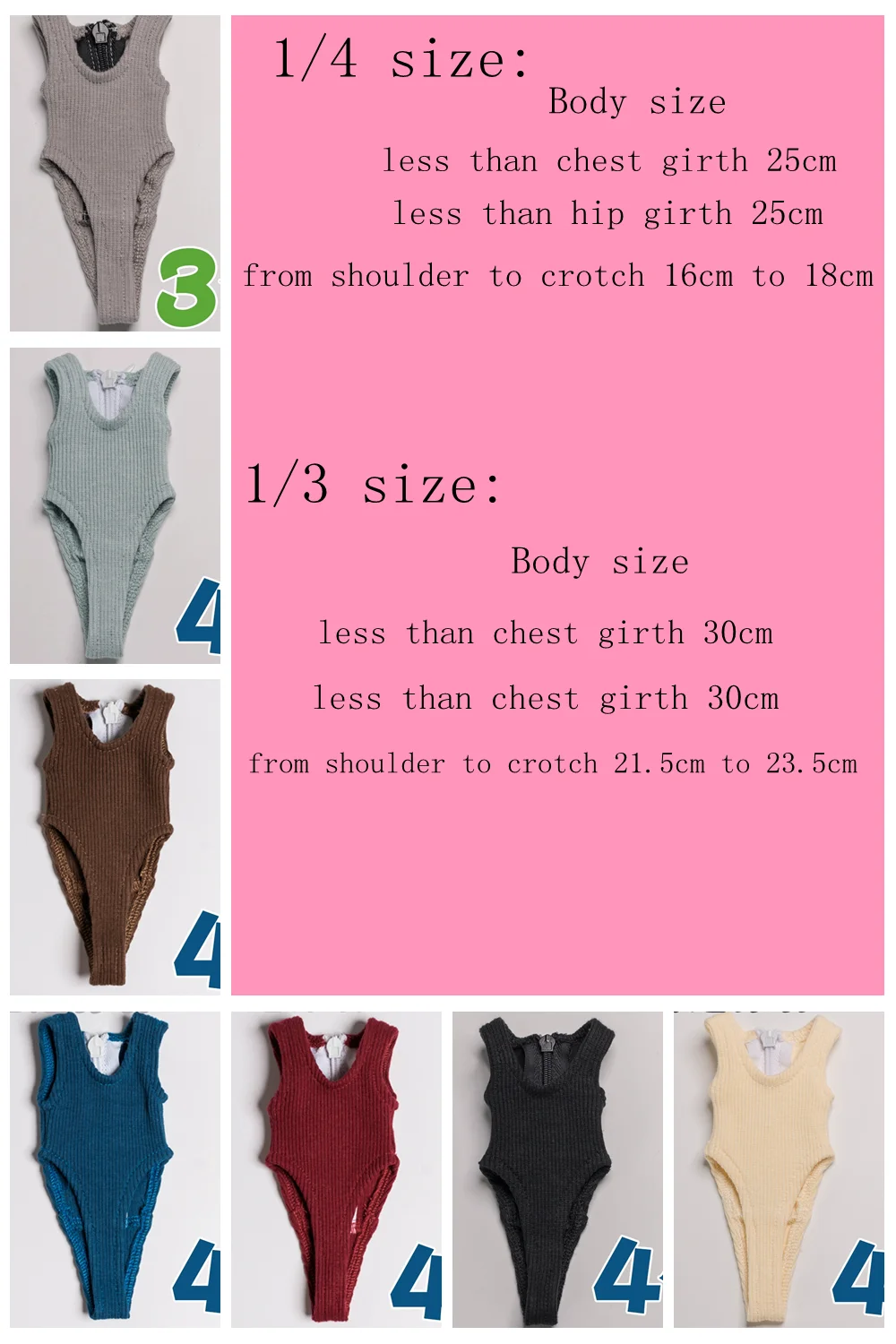 Doll Accessories Ball jointed1/4 1/3  SD10  female  msd sd bjd doll Bottom jumpsuit underclothes underwear PXG01