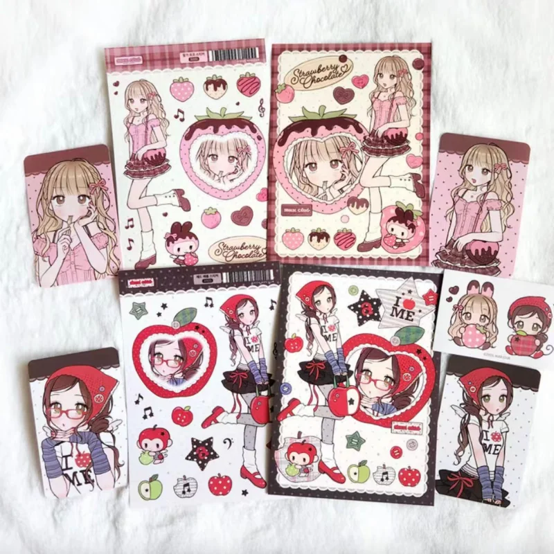 

1/9PCS Korean Sweet Cool Girl Stickers Cute Cartoon Anime Girl Stickers Journal Diary Notebook Scrapbook DIY Decorative Stickers