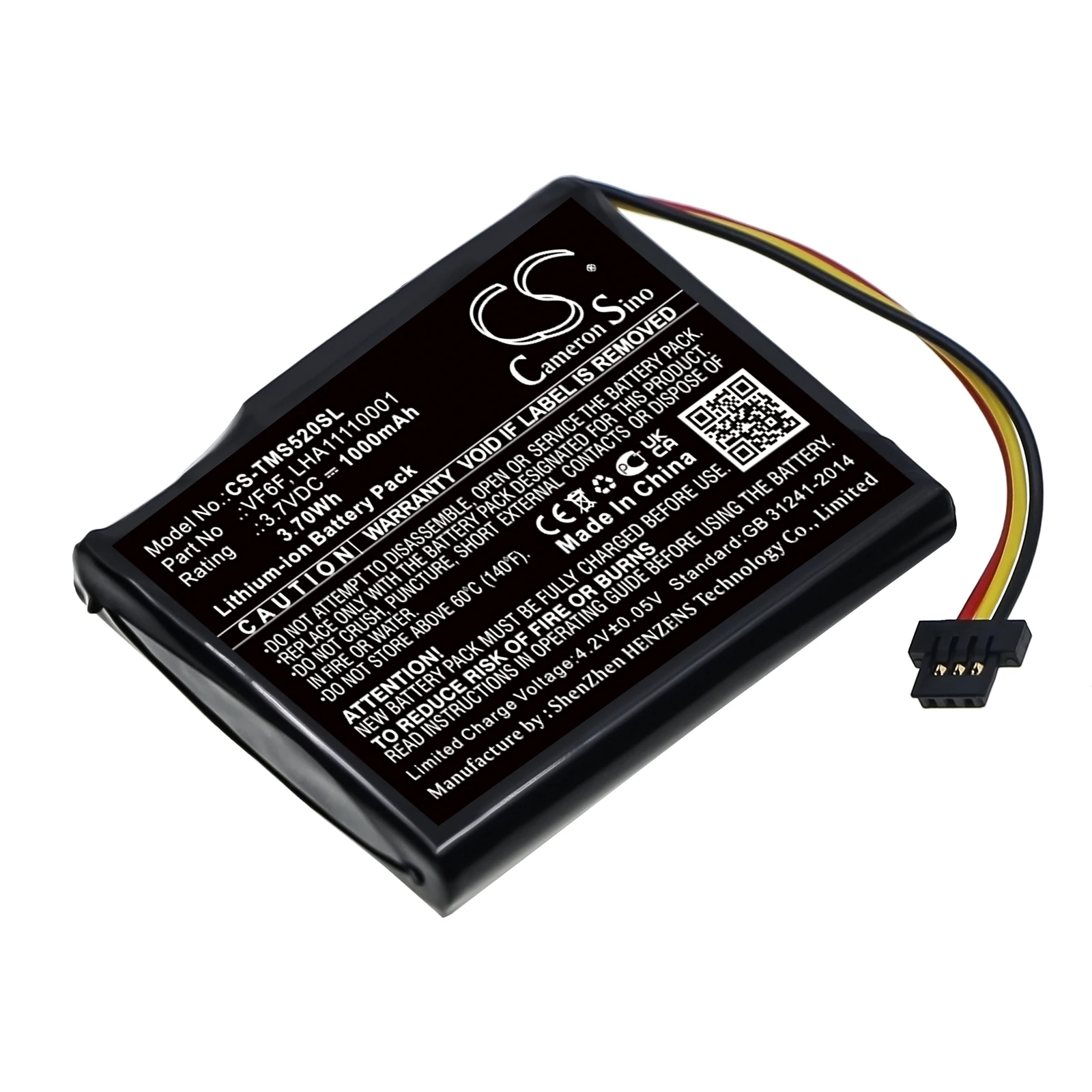 1000mAh 3.7V 3.7Wh GPS, Navigator Li-ion Battery for TomTom  VF6F LHA11110001 Start 52 4AL51