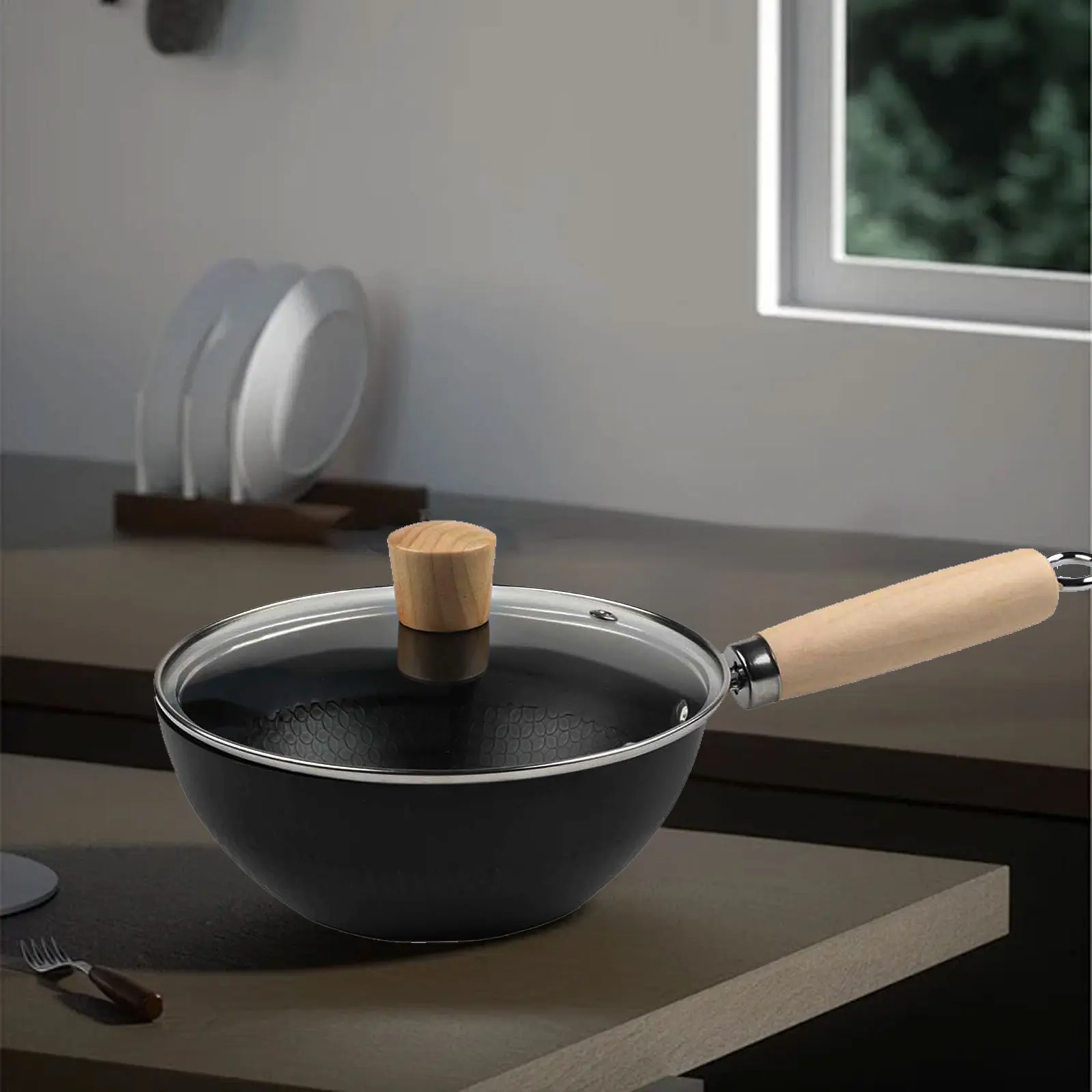 28CM Iron Cookware Easy Clean Iron Frying Pan Pan Compatible With All Stoves Easy Maintenance Lightweight Design