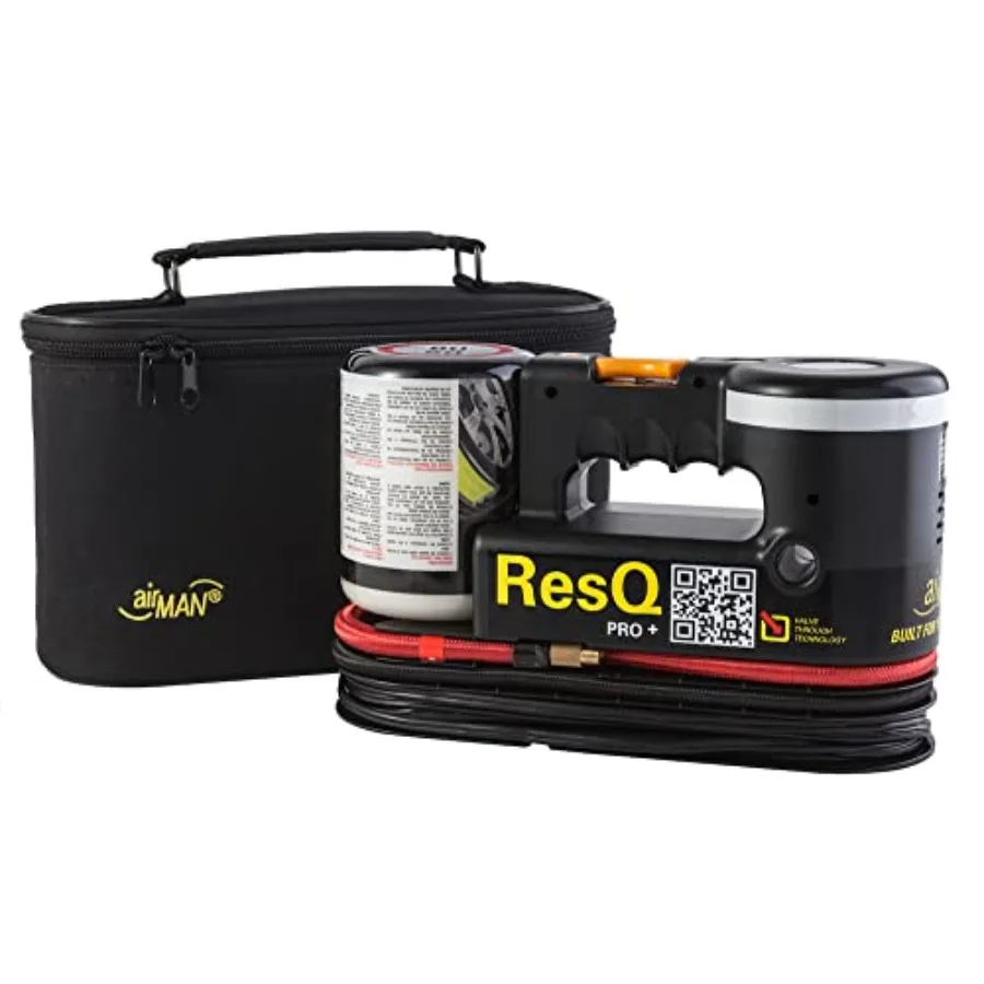

ResQ Pro+ Tire Repair Kit 12V Compror with LED Light and Eco Sealant Portable Emergency Flat Tire Iator for Cars, SUVs and Mini