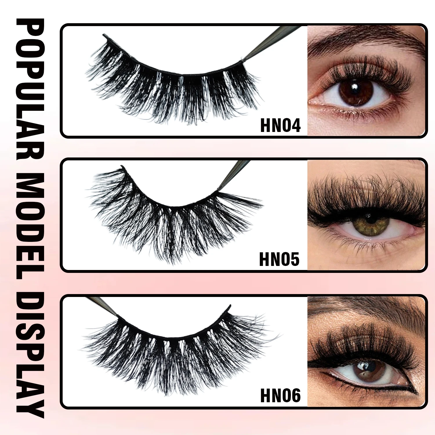 Sackvis Lashes Mixed style 20 Pairs 3D 6D 8D Mink Lashes Natural Eyelashes Soft Cross Wispy False Eyelashes Eyelash Strip lashes