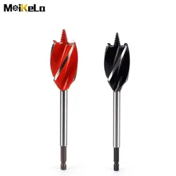 Meikela-brocas de acero de alta velocidad, vástago hexagonal de 10-35mm y 1/4 pulgadas, herramientas de carpintería de cuatro ranuras, cortador de abridor de agujeros, 160mm