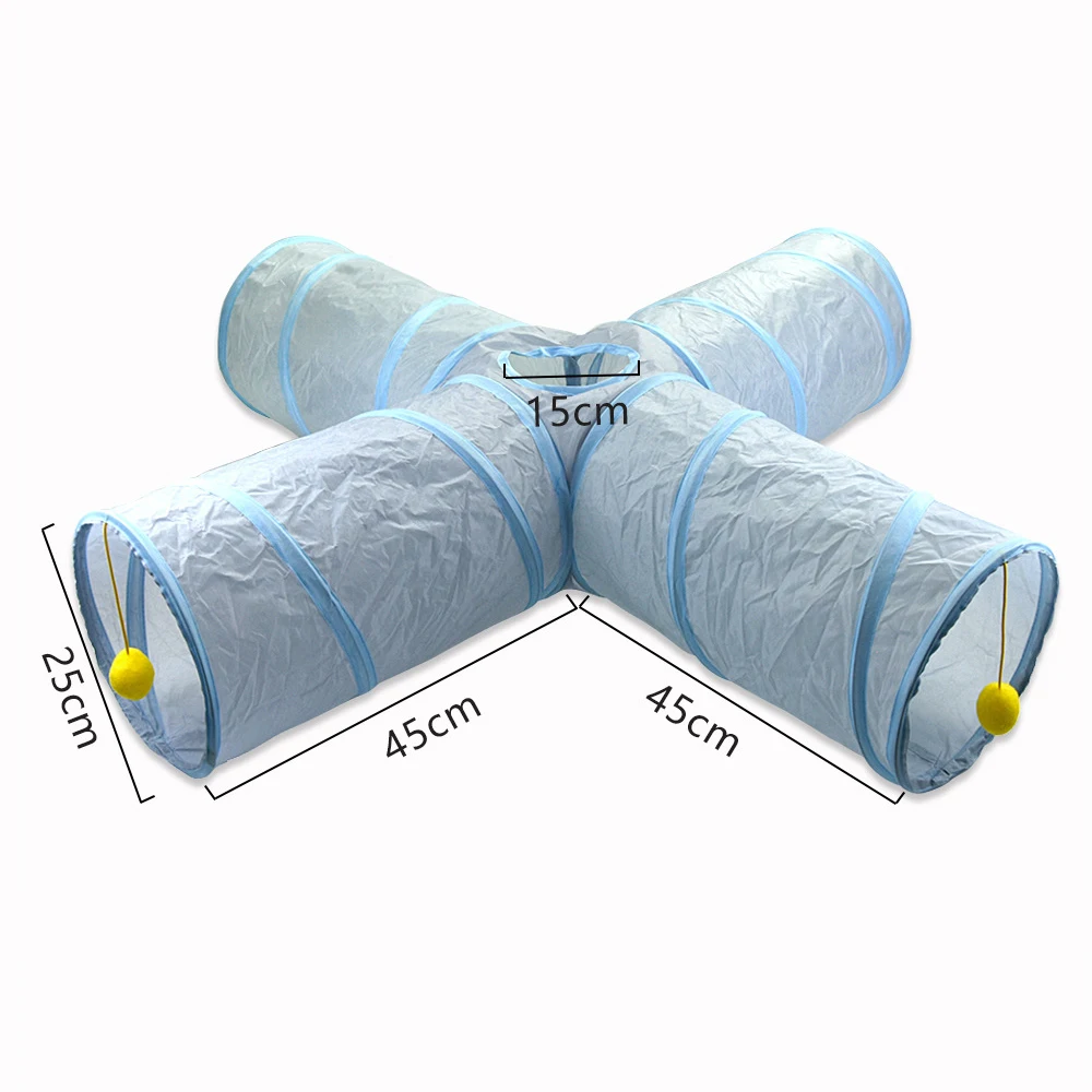 Gray Cat Tunnel Pet Supplies Funny Kitten Toys Foldable Toys For Cat Pet Training Interactive Fun Toy Play Tunnel Tube