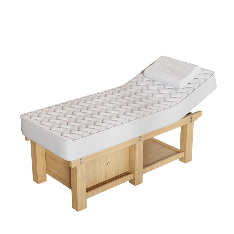 Solid wood beauty bed latex mattress beauty salon special bed tattoo embroidery massage massage massage physiotherapy