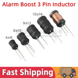 5pcs Boost Inductor Booster Step Up Inductance Choke Filter for Alarm Buzzer Humidifier atomizer 3 Pin Ferrite Coil I Shape Core