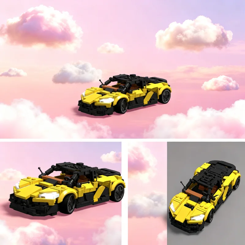 

NEW 385PCS MOC City Champions Super Car Mclaren W1 Model Technology DIY Assembly Building Blocks Display Birthday Gift Building