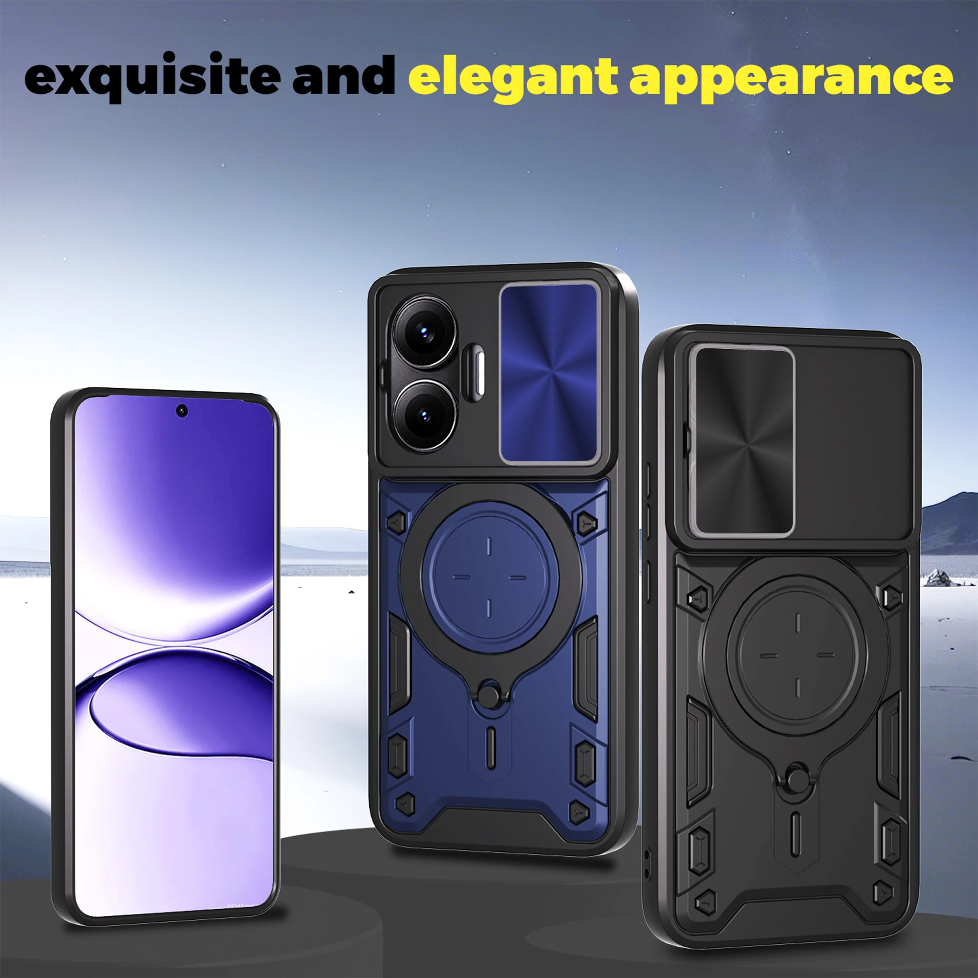 Heavy Duty Protective Cover For Xiaomi Poco F7 5G Case With Ring Stand Holder Lens Protection Fundas Coque Capa
