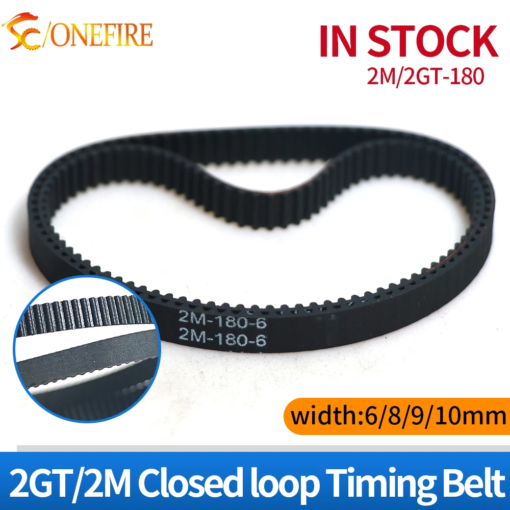 10pcs GT2/2M timing belt Perimeter 180 width 6/8/9/10mm Teeth 90 loop 2GT/2M-180-10MM synchronous belt