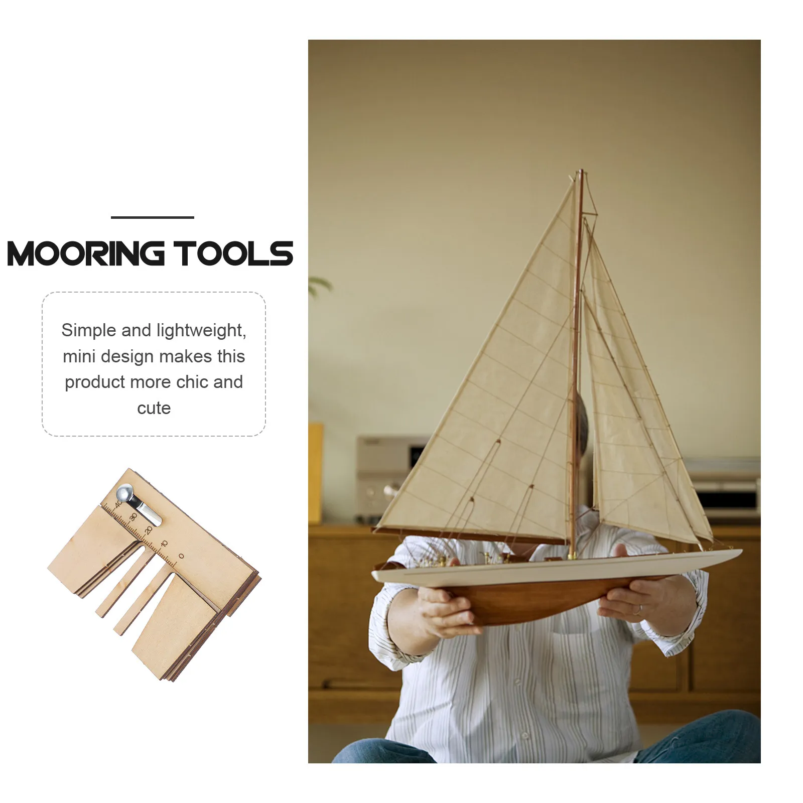Wooden Mooring Tool Compact Size Accurate Scale Display for Sailing Ship Fixed Accessories Mooring Tools