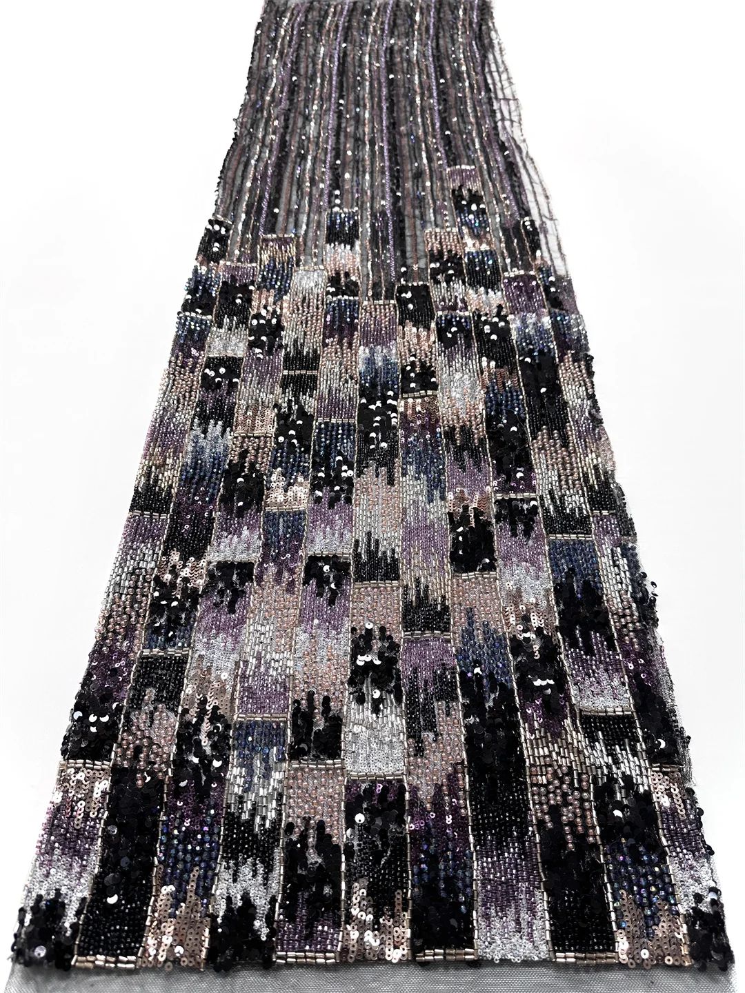 Luxury African Groom Sequins Lace Fabric High Quality Beaded Embroidery Lace  French Tulle for Nigerian Wedding Dresses