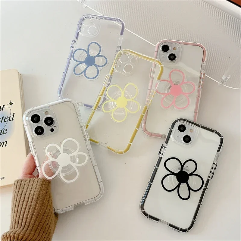 

NEW Korea INS Cute Popular Simple Flower Holder For Airbag Griptok Foldable Stand Portable Desktop Lazy Bracket Case Accessories