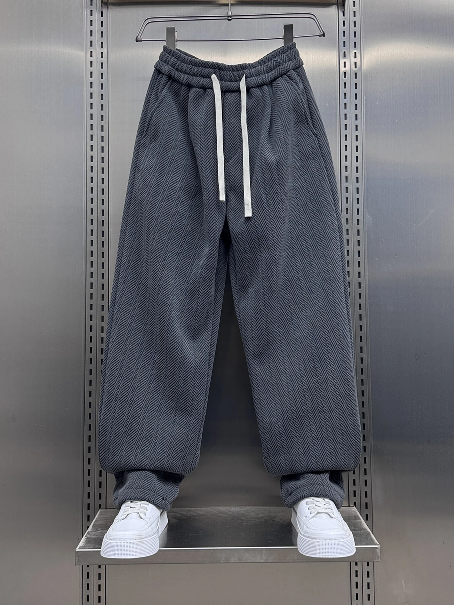 

Corduroy Fce Lined Straight Leg Youthful Casual Pants Korean Trendy Sports Youth Slim Fit Autumn Winter Men's Faion