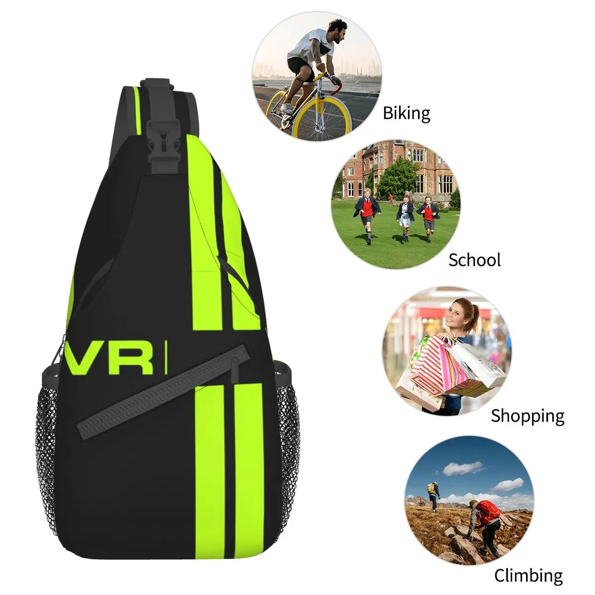 Moto-Gp Rossi-Race Small Sling Bag Chest Crossbody Shoulder Backpack Travel Hiking Daypacks Motorcycle Motocross Printed School