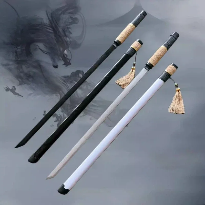 Chinese Ancient Style Tang Hengdao Bamboo Knife with Sheath Training Samurai Blade COS Performance Props 100cm