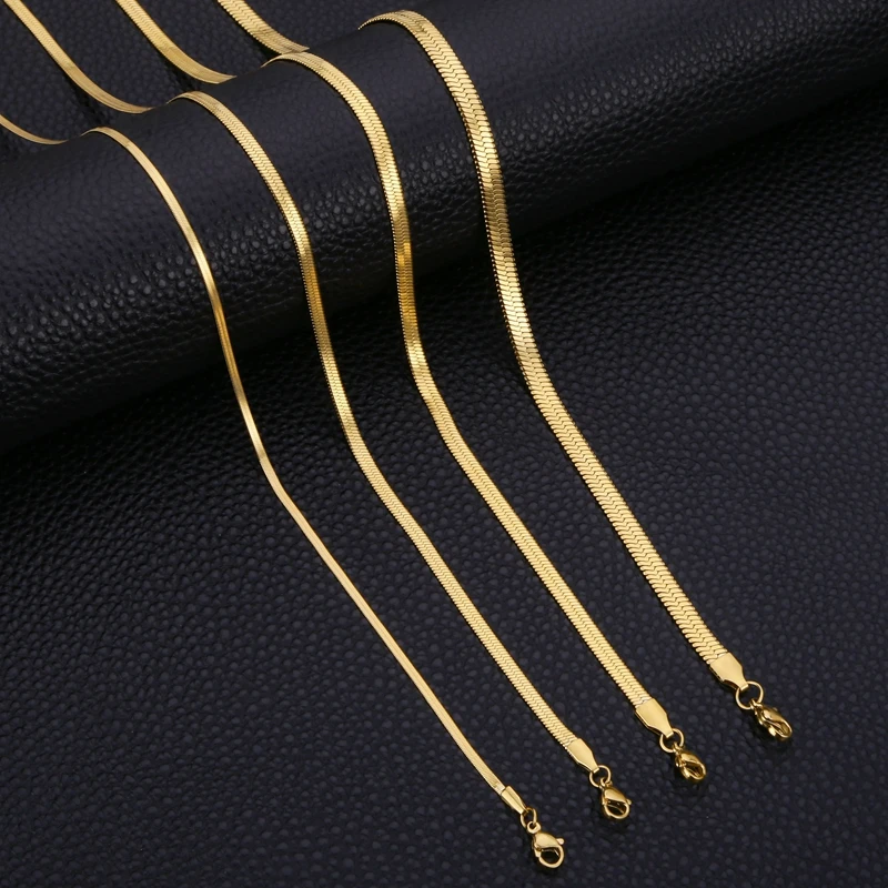 HIYEE Stainless Steel Snake Chain Necklace Chains for DIY for Women Jewelry Summer Outing Wear Light Luxury Girlfriend Gift