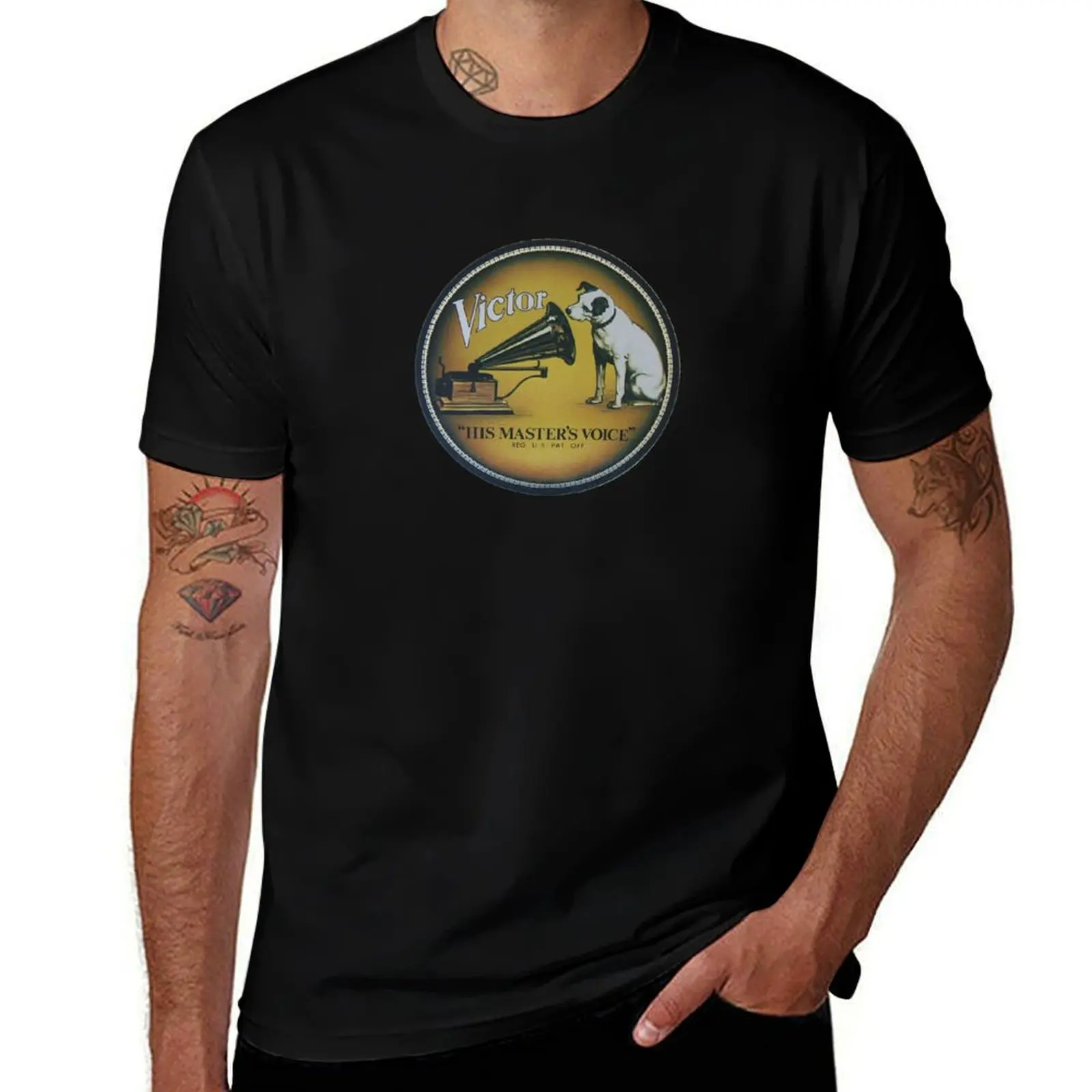 Nipper And His Masters Voice Tee T-Shirt t shirt man plain T-Shirt