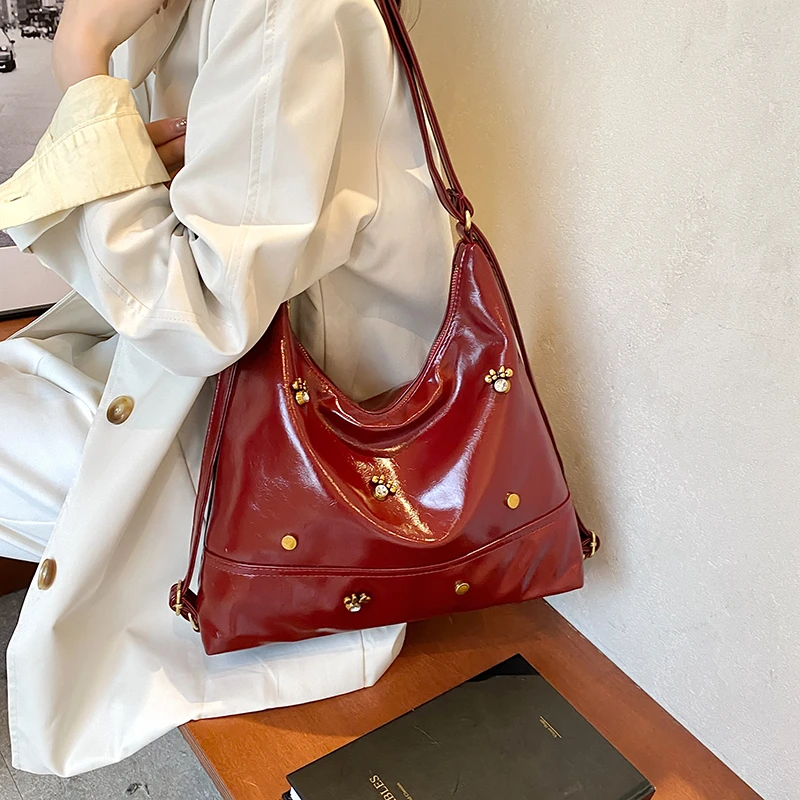 New Trendy Large Capacity Shopper Travel Handbag Causal Style PU Leather Female Shoulder Bag Ladies Hobo Bag Women Tote Bag