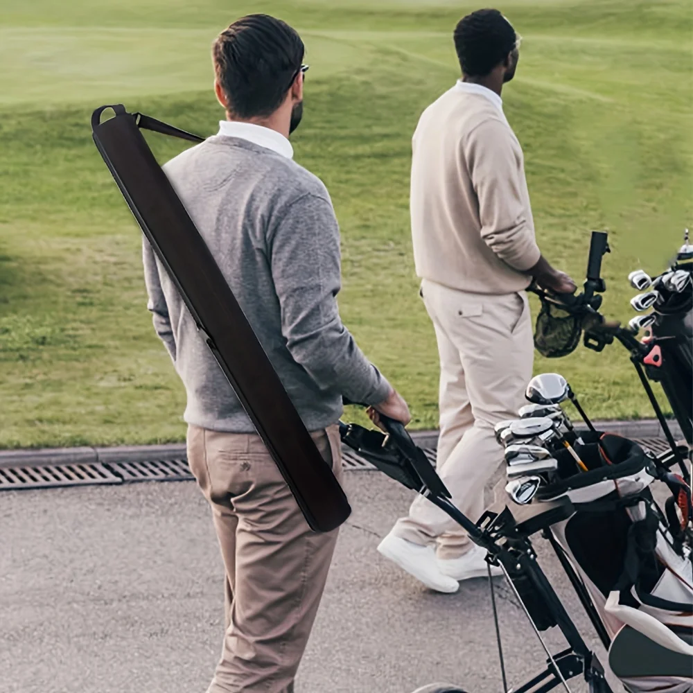 Black Insulated Golf Drink Carrier Beer Cooler Sleeve with Oxford Cloth Protects and Chills Drinks During Travel