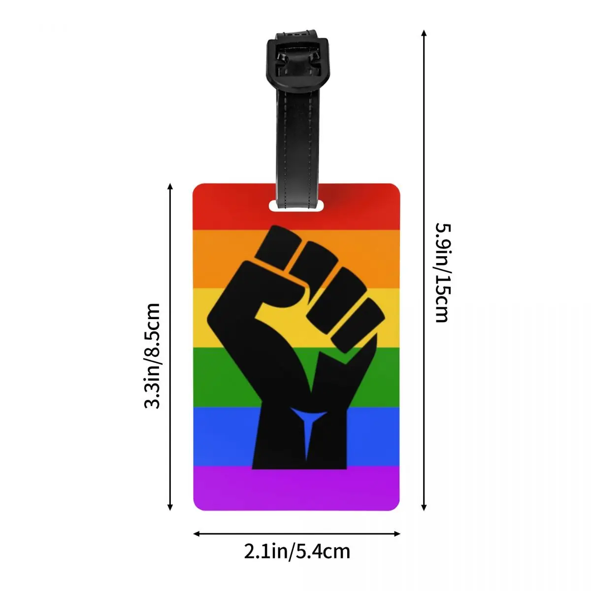 Black Lives Matter BLM Pride etiqueta de equipaje, etiqueta de identificación personalizada LGBT Rainbow, cubierta de privacidad