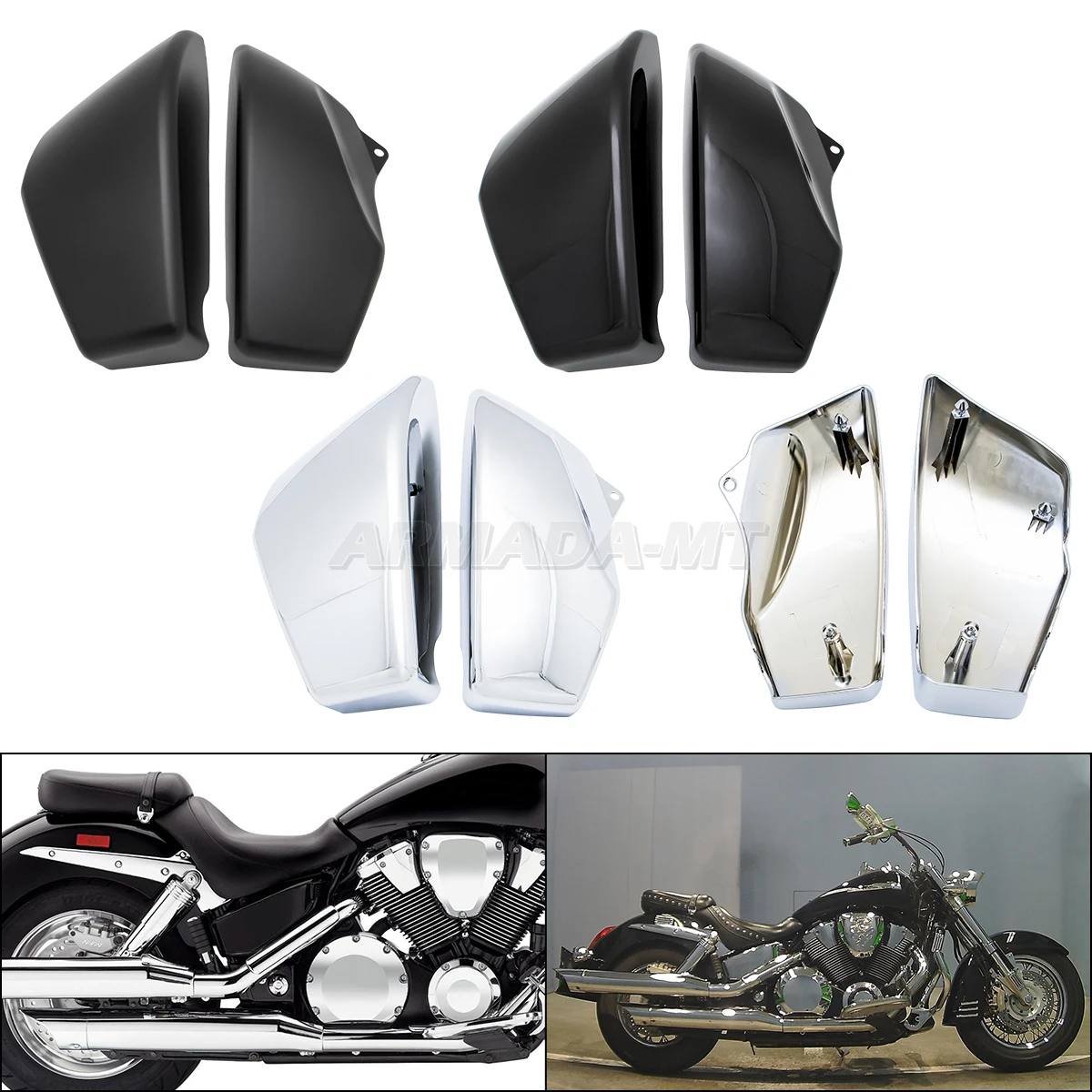 Motorbike Accessories ABS Left & Right Battery Fairing Side Covers For Honda VTX 1800 VTX1800 R/Retro S/Spoke N/Neo 2002-2009