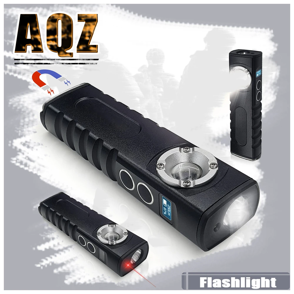 

EDC Flashlight with Red Beam Combo Work Light Rechargeable Stepless Dimming Flashlight with Magnet Aluminium Alloy Material