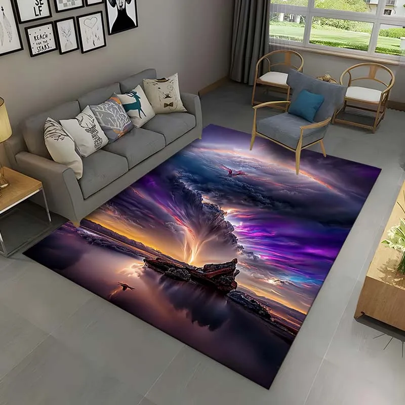 

3D Natural ,Tornado, Cloud Area Rug Large,Carpet Rug for Living Bedroom Sofa Doormat Decoration,Children Play Non-slip Floor Mat