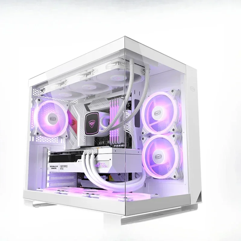 

Columnless Desktop White 360 Water Cooling Game Computer Case