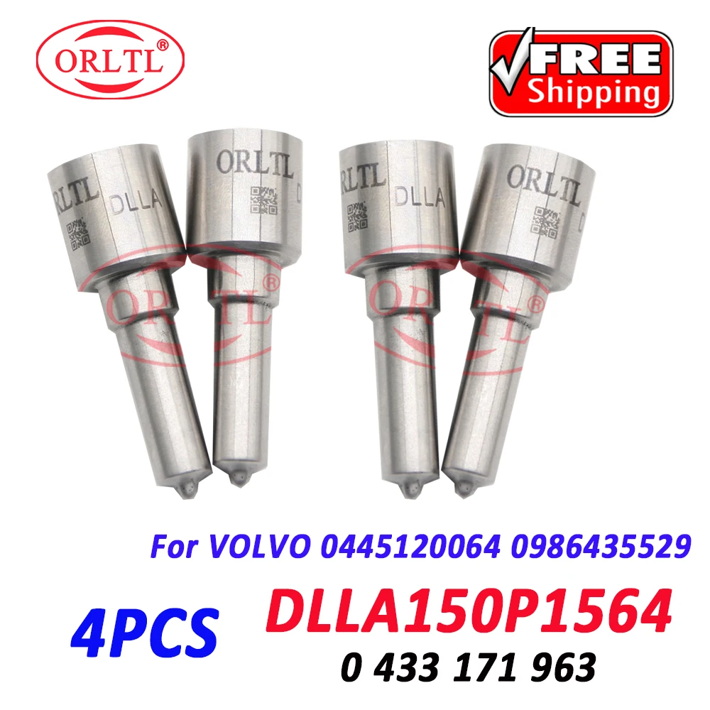 

ORLTL 4 PCS DLLA150P1564 Diesel Fuel Injector 0445120064 Nozzle 0433171963 for VOLVO 0 445 120 064 0986435529 4902255 4902825