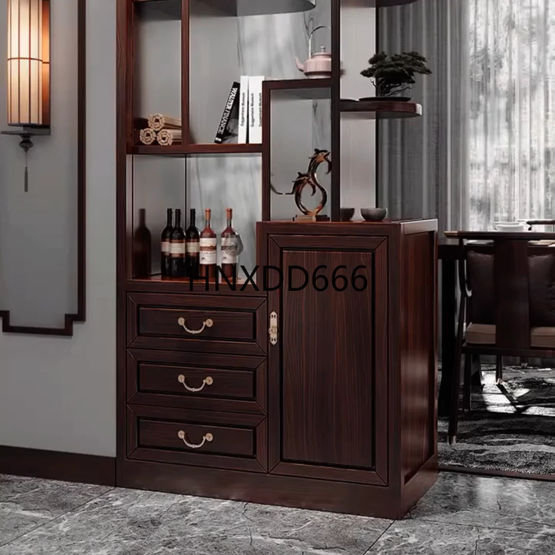 

New Chinese dining side, simple partition rack in the entrance cabinet