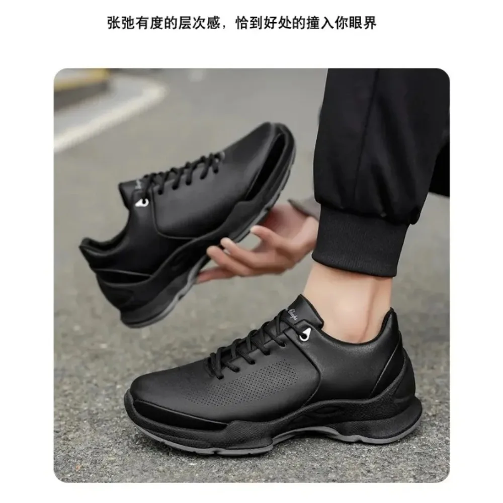 Универсальные кожаные мужские кроссовки, новая трендовая повседневная обувь, Нескользящие мужские кроссовки для отдыха, спортивная обувь для прогулок, уличная обувь