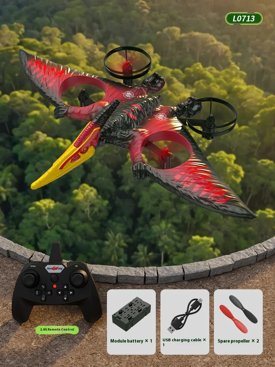 New Hot Selling 2.4g Remote-Controlled Electric Dinosaur Aircraft Simulation Pterodactyl Model Can Fly Vocal Children'S Toys