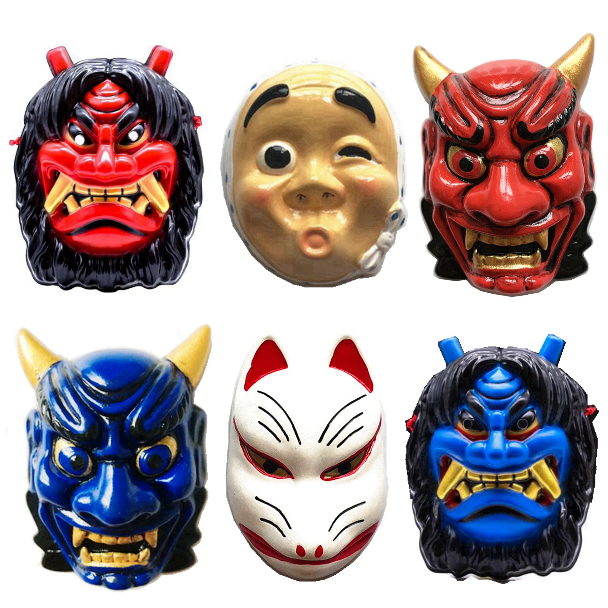 Ręcznie malowana japońska maska Kurama Tengu Fox Magnesy na lodówkę 3D Pamiątki turystyczne Naklejki magnetyczne na lodówkę Prezent